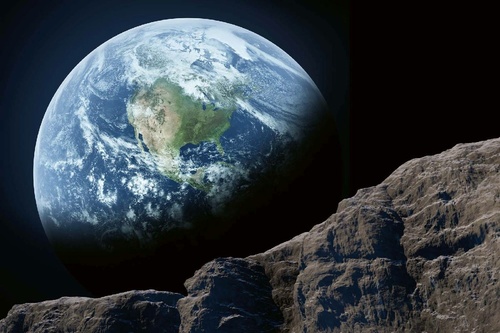 Vliesová fototapeta Země viděná z Měsíce 375 x 250 cm