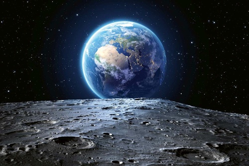 Vliesová fototapeta Planeta Země z Měsíce 375 x 250 cm