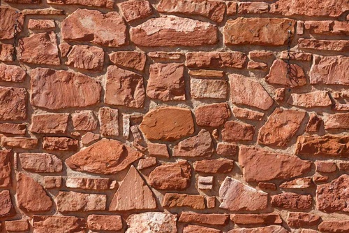 Vliesová fototapeta Terakotová kamenná zeď 375 x 250 cm