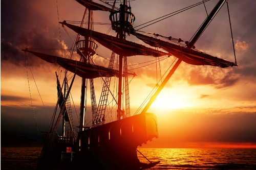 Vliesová fototapeta Stará pirátská loď 375 x 250 cm