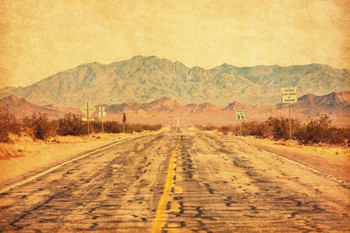Vliesová fototapeta Route 66 v poušti Mojave 375 x 250 cm