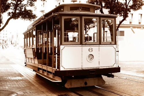 Vliesová fototapeta Stará tramvaj z roku 1873 375 x 250 cm