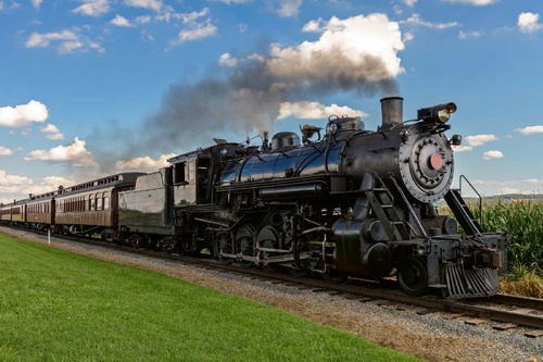 Vliesová fototapeta Historický parní vlak 375 x 250 cm