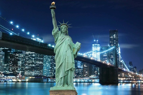 Vliesová fototapeta New York v noci 375 x 250 cm