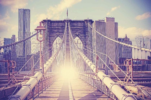 Vliesová fototapeta Vintage obrázek Brooklyn Bridge 375 x 250 cm