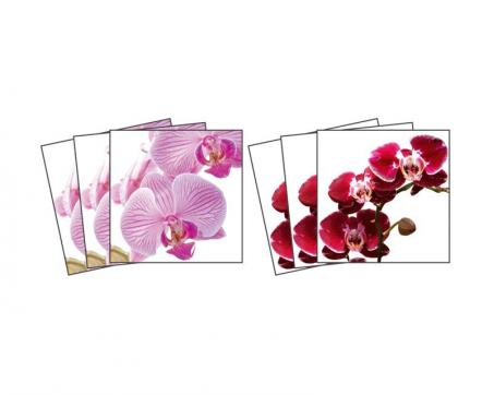 TI 011 Dekorace - samolepky na kachličky - Orchidej 15 x 15 cm