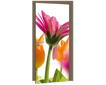 DL-011 Samolepicí fototapeta na dveře Jarní květiny 95 x 210 cm