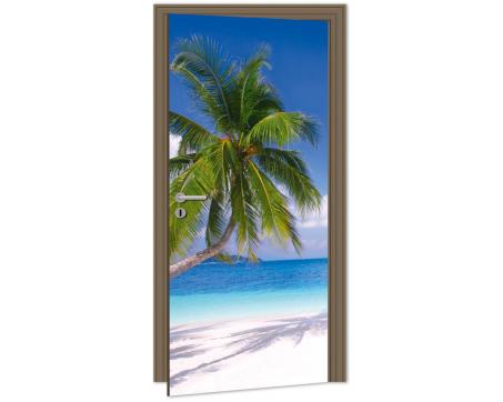 DL-015 Samolepicí fototapeta na dveře Pláž 95 x 210 cm
