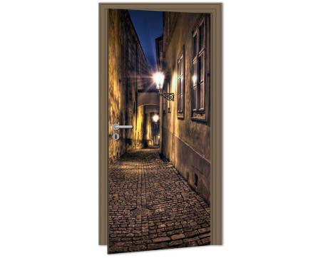 DL-050 Samolepicí fototapeta na dveře Ulice 95 x 210 cm