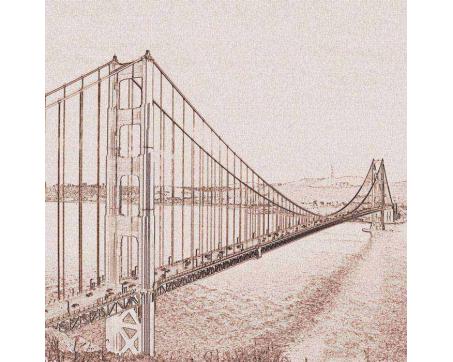L-302 Vliesové fototapety na zeď Golden Gate sépiová kresba - 220 x 220 cm