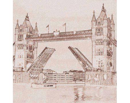 L-308 Vliesové fototapety na zeď Tower Bridge sépiová kresba - 220 x 220 cm