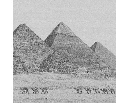 L-326 Vliesové fototapety na zeď Egyptské pyramidy černobílá kresba - 220 x 220 cm