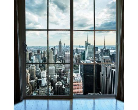 L-441 Vliesové fototapety na zeď Výhled z okna Manhattanu - 220 x 220 cm