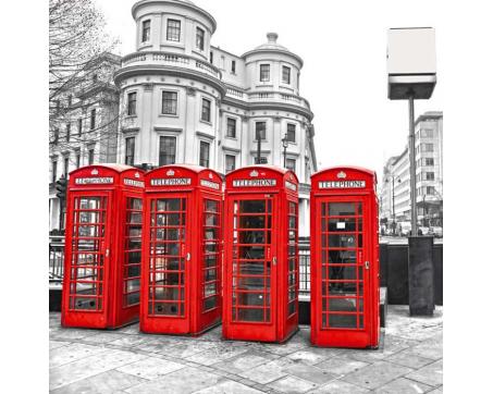 L-445 Vliesové fototapety na zeď Londýnské telefonní budky - 220 x 220 cm
