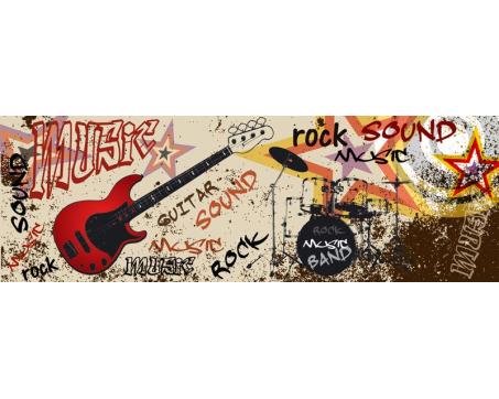 M-395 Vliesové fototapety na zeď Červená kytara - 330 x 110 cm