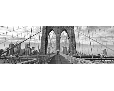 M-466 Vliesové fototapety na zeď Brooklyn Bridge šedý - 330 x 110 cm