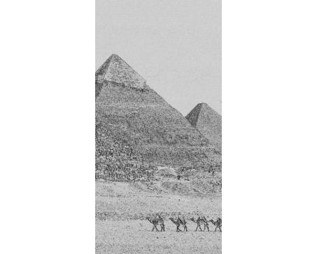 S-312 Vliesové fototapety na zeď Egyptské pyramidy šedá malba - 110 x 220 cm