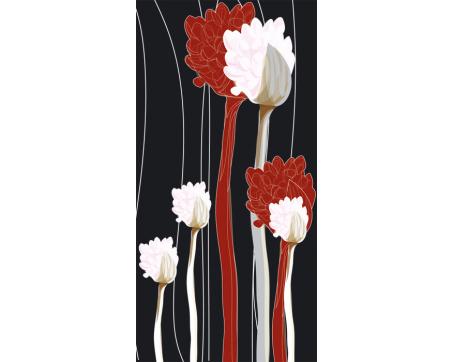 S-316 Vliesové fototapety na zeď Květy na černém pozadí - 110 x 220 cm