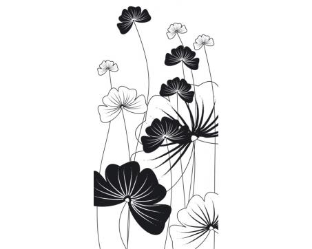 S-318 Vliesové fototapety na zeď Černobílé květy - 110 x 220 cm