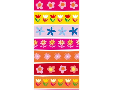 S-352 Vliesové fototapety na zeď Barevné květiny v pruzích - 110 x 220 cm