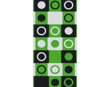 S-407 Vliesové fototapety na zeď Zelenočerné čtverce s kruhy - 110 x 220 cm