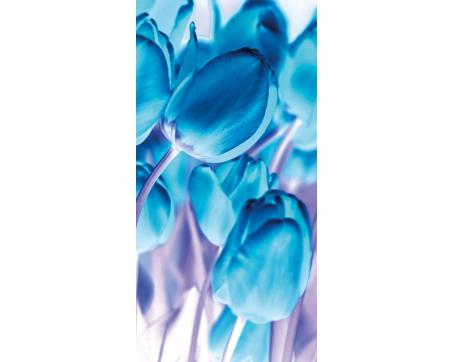 S-488 Vliesové fototapety na zeď Tulipány v modrém - 110 x 220 cm