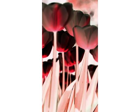 S-489 Vliesové fototapety na zeď Tulipány v červeném - 110 x 220 cm