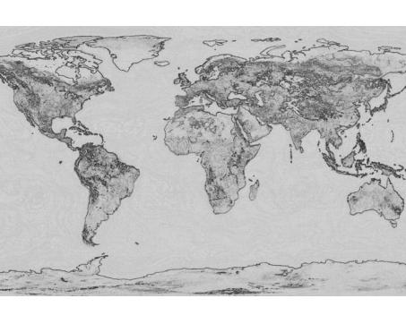 XL-317 Vliesové fototapety na zeď Světová mapa černobílá kresba - 330 x 220 cm