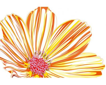 XL-338 Vliesové fototapety na zeď Žlutooranžová květina - 330 x 220 cm