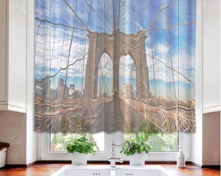 Hotové záclony DIMEX - kusová záclona Brooklynský most 140 x 120 cm