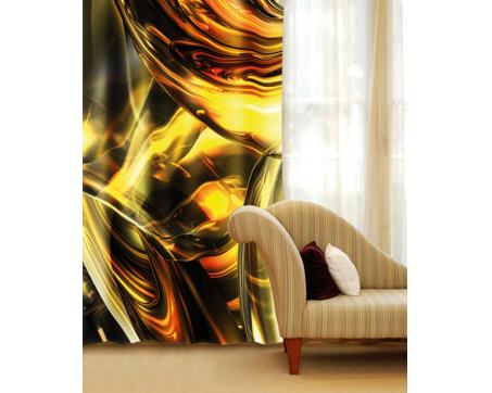 Hotové závěsy DIMEX - fotozávěsy Zlatý abstrakt 140 x 245 cm 