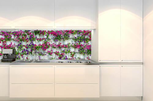 Fototapeta do kuchyně - Květiny v truhlících 180 x 60 cm