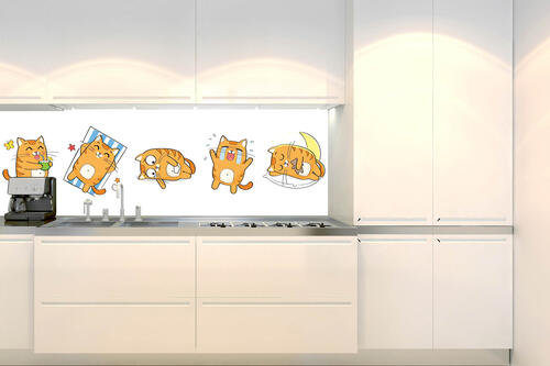 Fototapeta do kuchyně - Kočičí emoce 180 x 60 cm