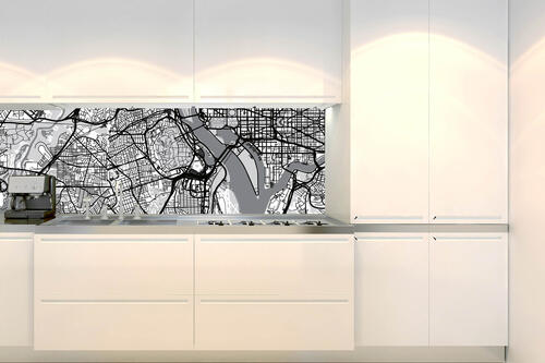 Fototapeta do kuchyně - Mapa Washingtonu D.C. 180 x 60 cm