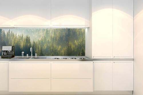 Fototapeta do kuchyně - Zamlžený les 180 x 60 cm