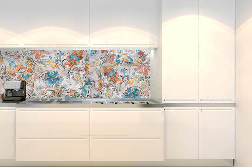 Fototapeta do kuchyně - Květinová italská freska 180 x 60 cm