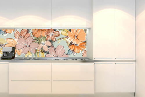 Fototapeta do kuchyně - Barevný květinový vzor 180 x 60 cm