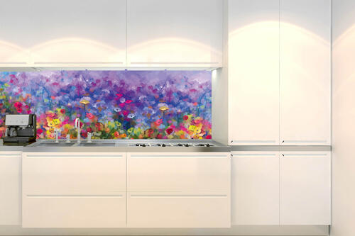 Fototapeta do kuchyně - Barevná květinová malba 180 x 60 cm
