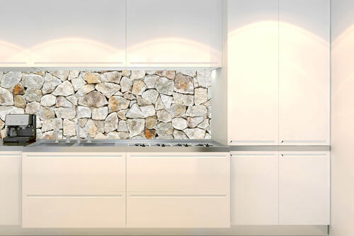 Fototapeta do kuchyně - Krémová kamenná zeď 180 x 60 cm
