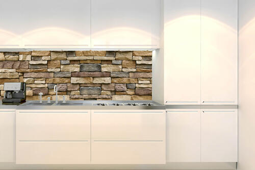 Fototapeta do kuchyně - Béžové kamenné obložení 180 x 60 cm