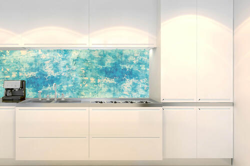 Fototapeta do kuchyně - Modrá betonová zeď 180 x 60 cm