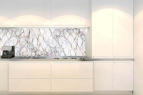 Fototapeta do kuchyně - Textura bílého mramoru 180 x 60 cm