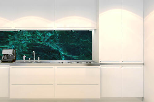 Fototapeta do kuchyně - Tmavě zelená mramorová textura 180 x 60 cm
