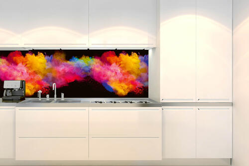 Fototapeta do kuchyně - Exploze barevného prášku 180 x 60 cm