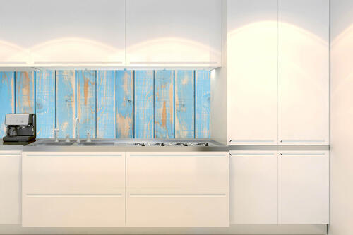 Fototapeta do kuchyně - Staré modré lamely 180 x 60 cm