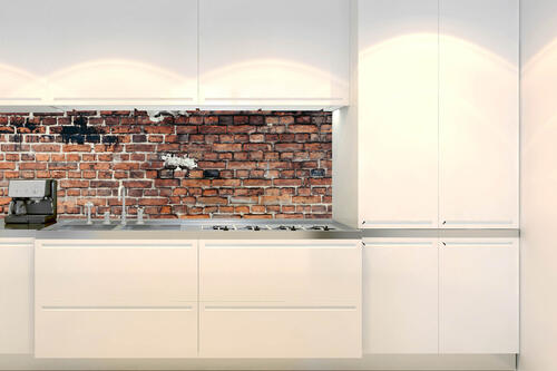 Fototapeta do kuchyně - Oprýskaná cihlová zeď 180 x 60 cm
