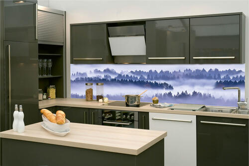 Fototapeta do kuchyně - Mlha mezi stromy 260 x 60 cm