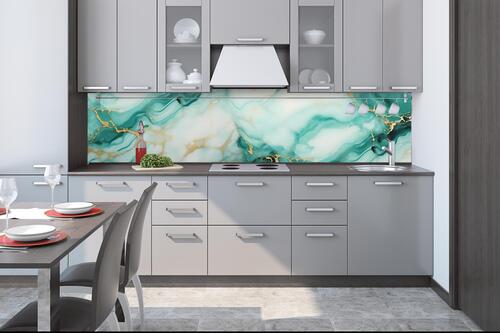 Fototapeta do kuchyně - Smaragdový mramor 260 x 60 cm
