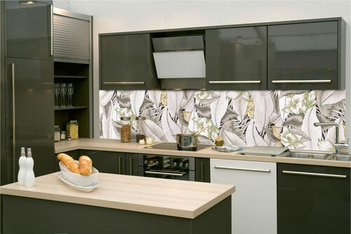 Fototapeta do kuchyně - Designový květinový vzor 260 x 60 cm
