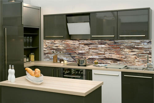 Fototapeta do kuchyně - Kamenná stěna 260 x 60 cm